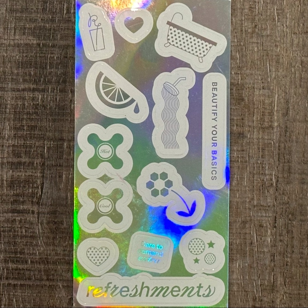 💞 New Refreshments Reflective Scrapbooking Stickers